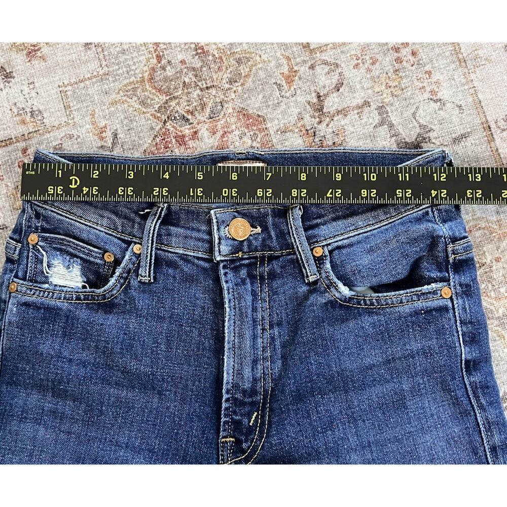 Mother Insider Crop Step Fray Wicked Wildflower Denim Jeans Distressed Size 24 - Picture 4 of 8